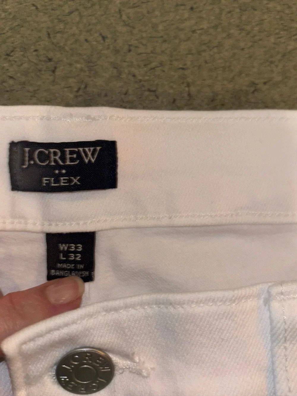 NWT J.Crew Flex Slim Fit White Chino Pants Jeans Men’s 33x32 Never Worn - Picture 2 of 9